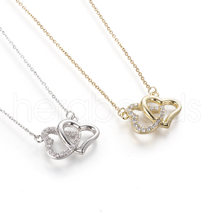 Brass Pendant Necklaces NJEW-I230-07-1
