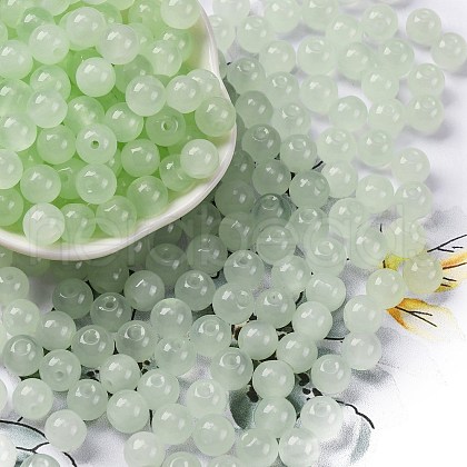 Imitation Jade Glass Seed Beads SEED-Z004-J8MM-09-1