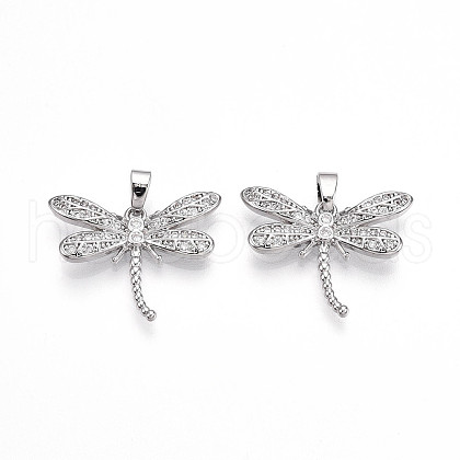 Brass Micro Pave Cubic Zirconia Pendants KK-N257-29P-1
