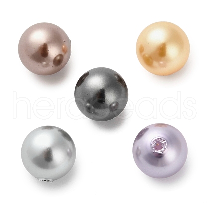 Baking Painted Pearlized Glass Pearl Round Beads HY-Q001-02B-1