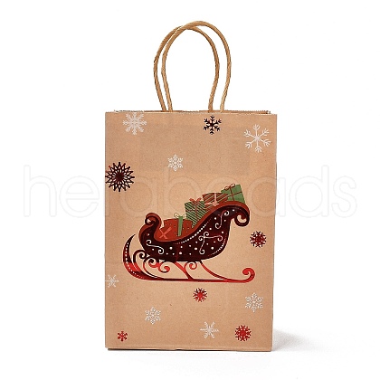 Christmas Theme Hot Stamping Rectangle Paper Bags CARB-F011-02D-1
