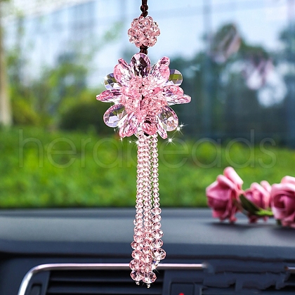 Glass Flower Pendant Decorations PW-WG637EB-06-1