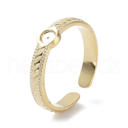 304 Stainless Steel Open Cuff Ring Findings X-STAS-P334-06G-1