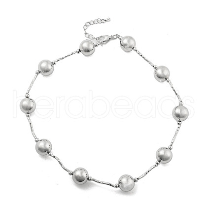 Rack Plating Brass Beaded Necklaces NJEW-P307-06P-1