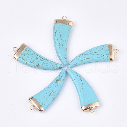 Electroplate Synthetic Turquoise Pendants G-S344-79-1