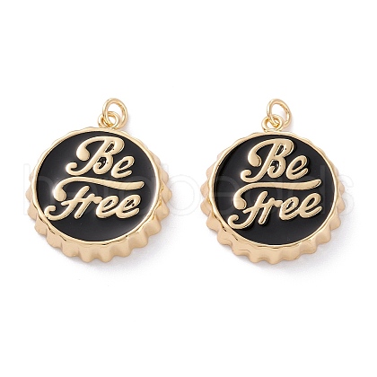 Brass Enamel Pendants KK-A152-01G-E-1