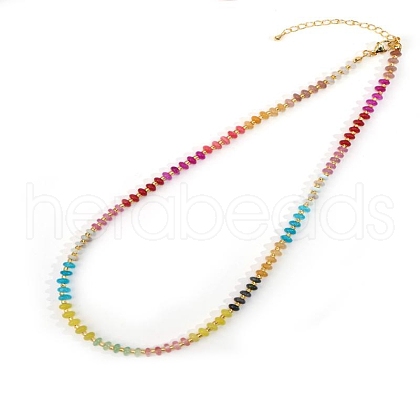 Colorful Dyed Natural White Jade Rondelle Beaded Necklaces for Summer Beach Style CL7611-1-1
