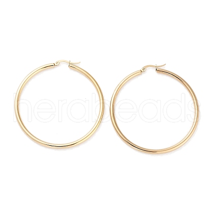 Ring 304 Stainless Steel Hoop Earrings for Women Men EJEW-B049-01H-G-1