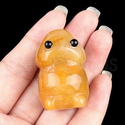 Natural Topaz Jade Carved Frog with Eye Figurines PW-WG73755-08-1
