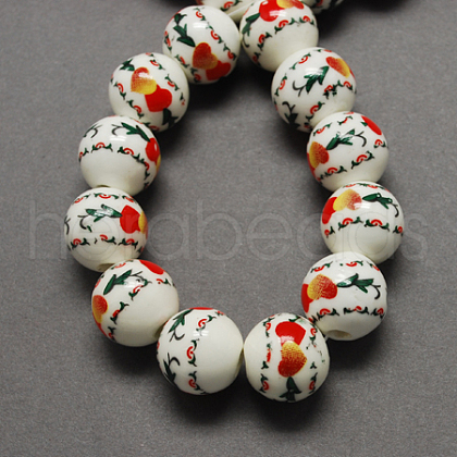 Handmade Printed Porcelain Beads PORC-Q199-8mm-14-1