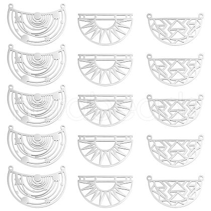 DICOSMETIC 18Pcs 3 Style 201 Stainless Steel Pendants STAS-DC0006-36-1