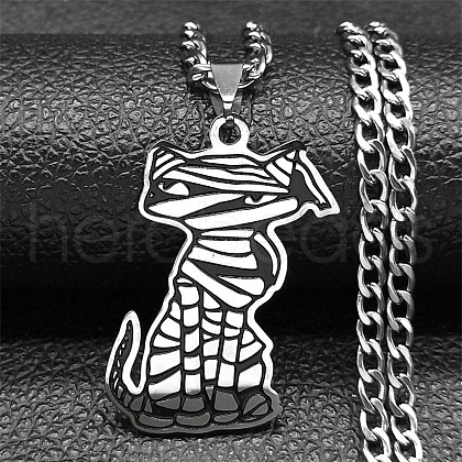 304 Stainless Steel Pendant Necklaces NJEW-C066-02P-1