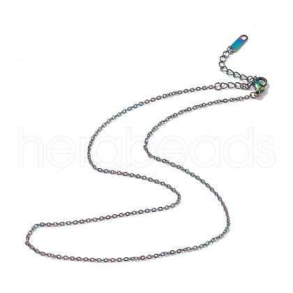 Ion Plating(IP) 304 Stainless Steel Cable Chain Necklace for Men Women NJEW-K245-025B-1