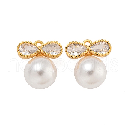 Brass Cubic Zirconia Pendants KK-U036-15G-1