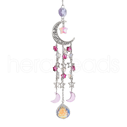 Glass Pendant Decoration HJEW-TA00087-02-1
