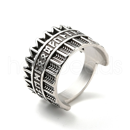 316 Stainless Steel Arrow Finger Ring RJEW-C030-03B-AS-1