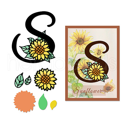 Flower Letter S Carbon Steel Cutting Dies Stencils DIY-WH0309-2371-1