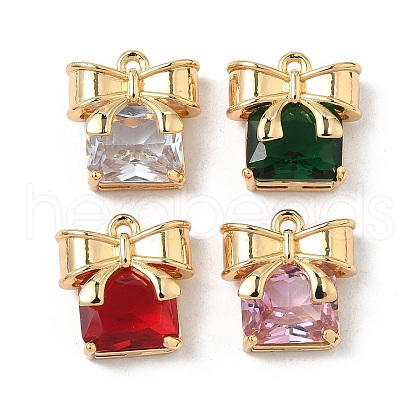 Brass Micro Pave Cubic Zirconia Pendants KK-S531-09G-1