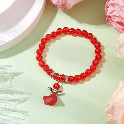 Transparent Plastic Beaded Stretch Bracelets for Children BJEW-JB11507-03-1
