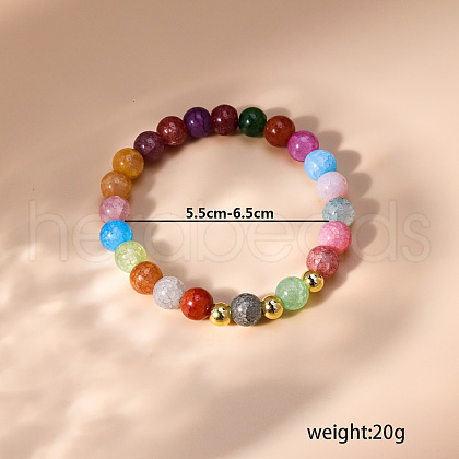 Natural Mixed Gemstone Round Beaded Stretch Bracelets for Women RT8603-1