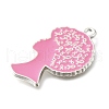 Breast Cancer Pink Awareness Ribbon Theme Alloy Enamel Pendants ENAM-C026-01G-S-2