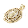 Brass Micro Pave Clear Cubic Zirconia Pendants KK-Q813-16C-G-2