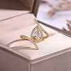 925 Sterling Silver Micro Pave Cubic Zirconia Finger Rings for Women KY4653-1-3