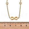 304 Stainless Steel Clear Cubic Zirconia Infinity Link Chain Necklaces for Women NJEW-C069-01G-5