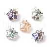 10Pcs 5 Styles Wire Wrapped Electroplate Glass Charms PALLOY-JF01649-02-S-1