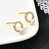 925 Sterling Silver Clear Cubic Zirconia Ring Stud Earrings EJEW-L300-09G-3