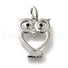 Owl Rack Plating Brass Micro Pave Cubic Zirconia Pendant KK-H485-17P-1