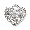 Rack Plating Brass Micro Pave Cubic Zirconia and Plastic pearl Pendants KK-Q786-07P-1
