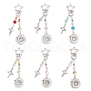 Glass Bead & Alloy Pendant Decorations HJEW-JM03016-2
