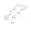 Mother's Day Jewellery Natural Pearl with Quartz Crystal Stud Earrings EJEW-M252-03P-2