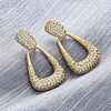 Teardrop Brass Micro Pave Clear Cubic Zirconia Cuff Earrings EJEW-K305-01G-1