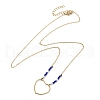 304 Stainless Steel & Blue Glass Beads Pendant Necklaces for Women NJEW-A045-26B-G-4