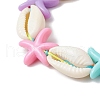Natural Mixed Cowrie Shell Beads Braided Bead Bracelets BJEW-JB11785-3