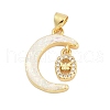 Brass Micro Pave Cubic Zirconia Pendants KK-I723-19G-04-1