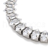 Brass Pave Clear Cubic Zirconia Horse Eye Link Bracelets BJEW-YWC0002-03B-P-2