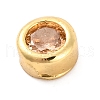 Rack Plating Flat Round Brass Micro Pave Cubic Zirconia Cabochons KK-F874-03G-07-2
