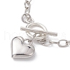 Alloy Heart Charm Bracelet with Cable Chains BJEW-JB10130-01-3