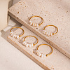 French Style Freshwater Pearl Stainlee Steel Finger Rings for Women OM4825-2