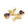 Real 16K Gold Plated Brass Micro Pave Cubic Zirconia Pendants ZIRC-L103-055G-3