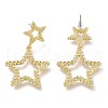 Brass Dangle Stud Earrings EJEW-P264-A02-G-2