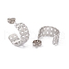 304 Stainless Steel Curb Chains Wrap Stud Earrings EJEW-G314-03A-P-2