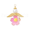 Handmade Glass Seed Beaded Angel Pendants PALLOY-MZ00764-02-1
