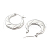 Non-Tarnish Twist Ring 304 Stainless Steel Hoop Earrings for Women EJEW-C067-04P-2