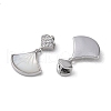 Brass & Shell & Clear Cubic Zirconia Pendants KK-G497-17P-2