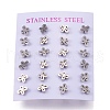 304 Stainless Steel Stud Earrings EJEW-N045-07P-3