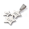 201 Stainless Steel Pendants STAS-Q342-13P-2